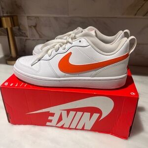 New Nike Youth White and Orange Sneakers